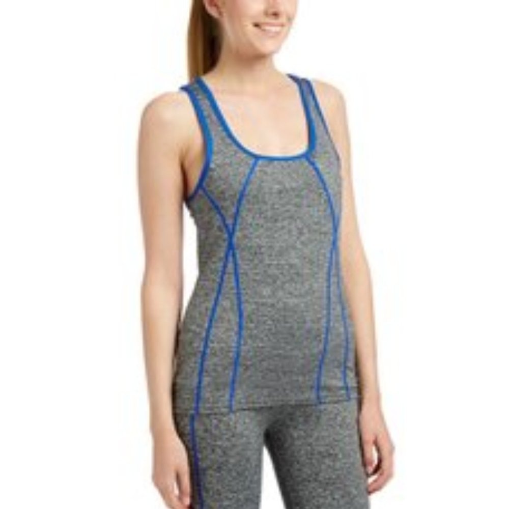 NWT Universal Fashion Gray & Royal Blue Yoga Top S